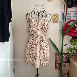 LSPACE Revolve Leopard Print Cutout Back Mini Dress M